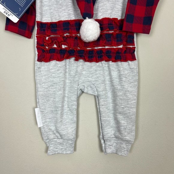 Life Is Good Romper Bodysuit Baby Boys 3-6 Month Plaid Snap Hat Holiday Dog New - Picture 8 of 12
